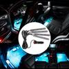 12V 4x 12SMD Car Interior RGB LED Strip Lights Foot Atmosphere Light Remote Control(Ice Blue)