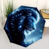 1pc Starry Sky Majesty Lion Pattern Automatic Umbrella is Fashionable and Good-Looking,  Suitable for Travel and Daily UseN087