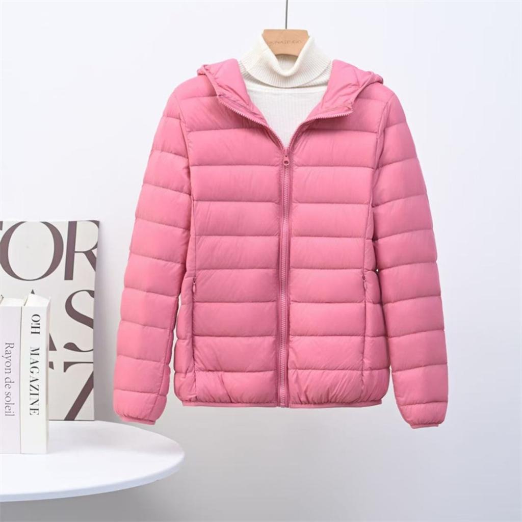 2025 Autumn Winter New Women's Lightweight Down Jacket Short Hooded Slim Plus Size White Duck Down Coat