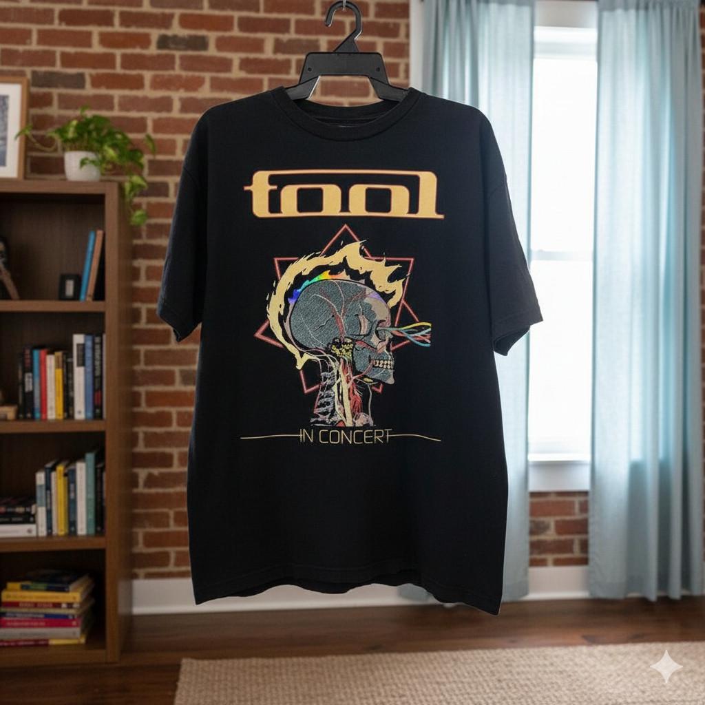 Tool Band In Concert T-Shirt Black Graphic Skull Rock Metal Tee - T861 L