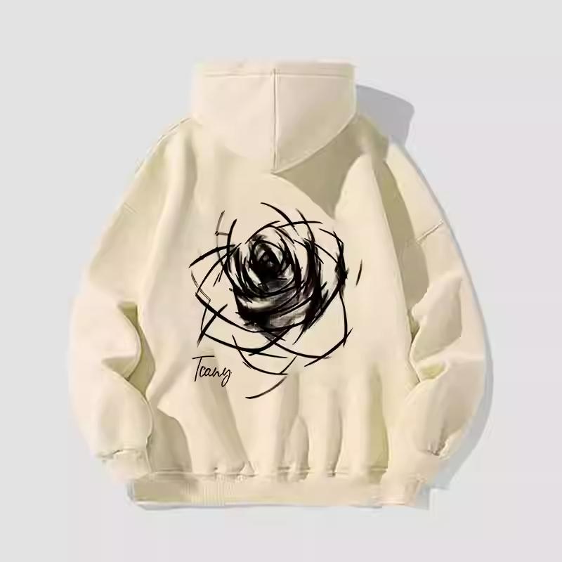 2025 New American High Street Design Printed Men's and Women's Autumn and Winter Hoodies Loose Large Size Thermal Tops