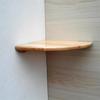 Solid Wood Fan-Shaped Corner Wall Shelf with Rubber Wood Storage Board.