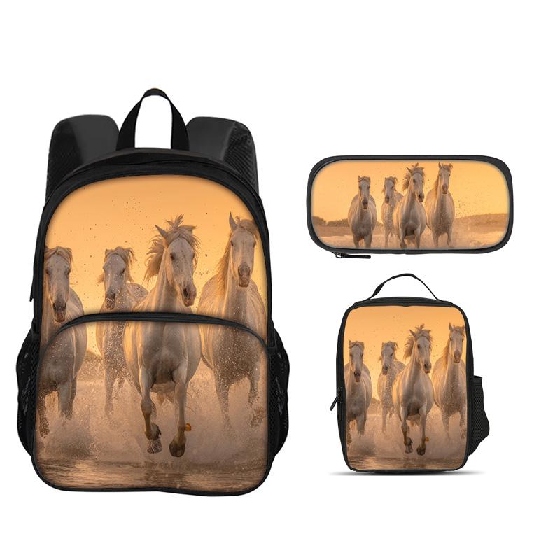 Horse round front bag backpack pencil