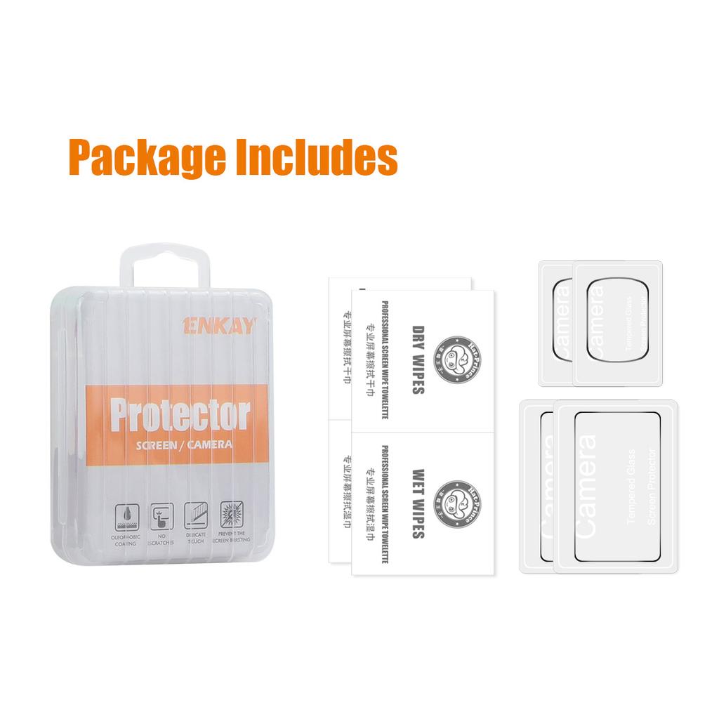 For DJI Osmo Pocket 3 2Pcs Screen Protector ENKAY HAT PRINCE 9H High Aluminum-Silicon Glass Film