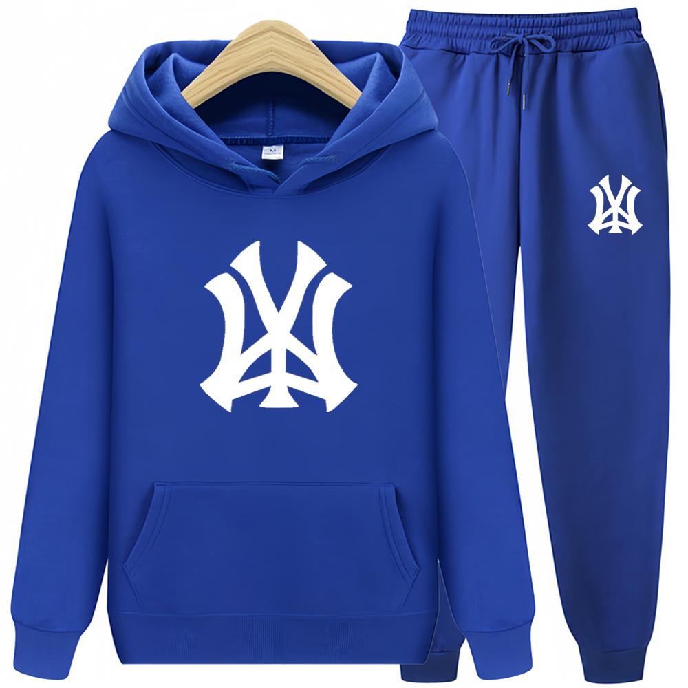 

Зимние женские комплекты из двух предметов: толстовка с капюшоном и брюки, повседневный однотонный спортивный костюм, модный спортивный комплект, мужской спортивный костюм