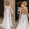 Spring and Summer New Europe and America, Wedding Dress Sexy Lace Long Sleeve Dress Evening Dress