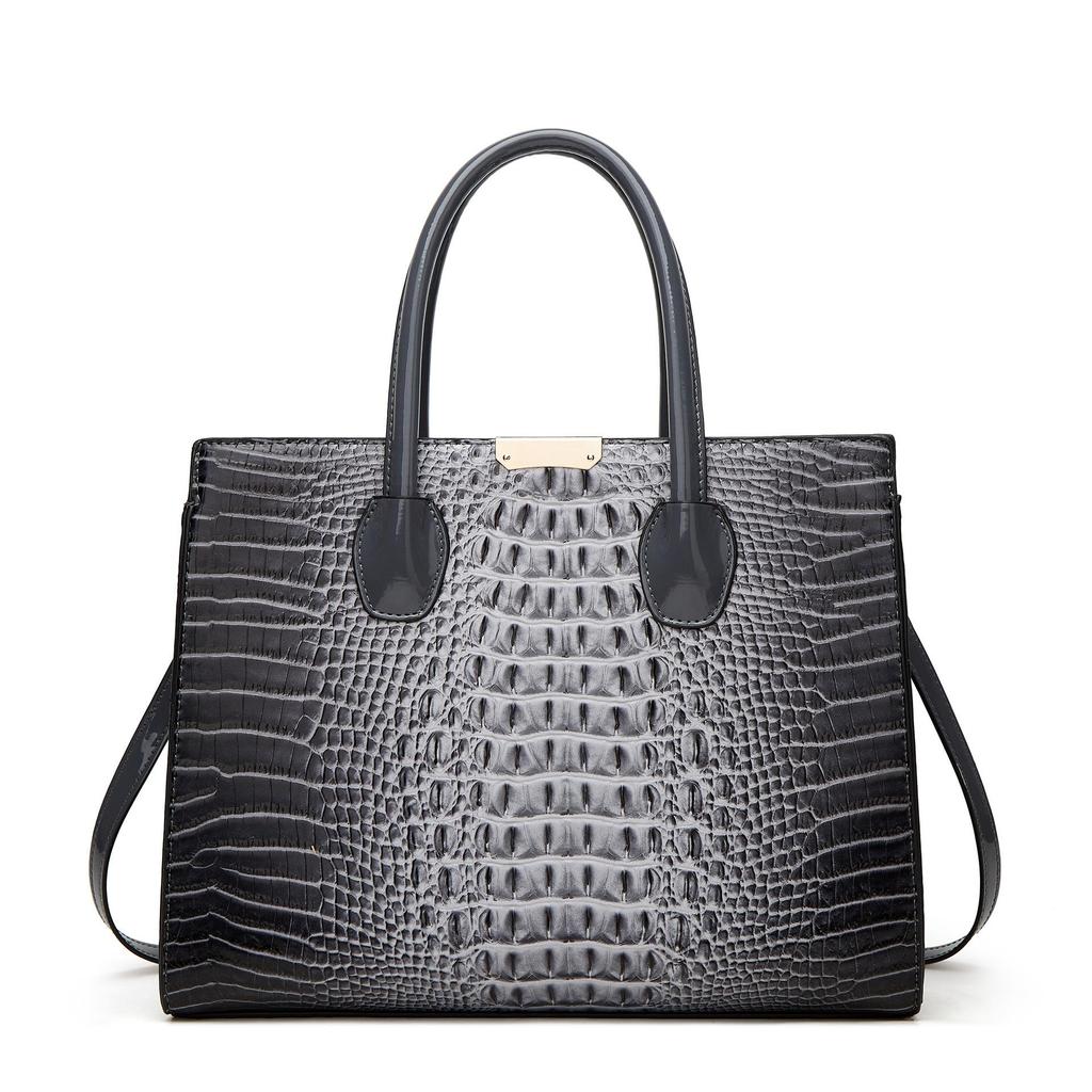 2025 Stor Kapacitet Krokodilmönster Axel- & Crossbody Tote Bag: Europeisk-amerikansk tredelad uppsättning