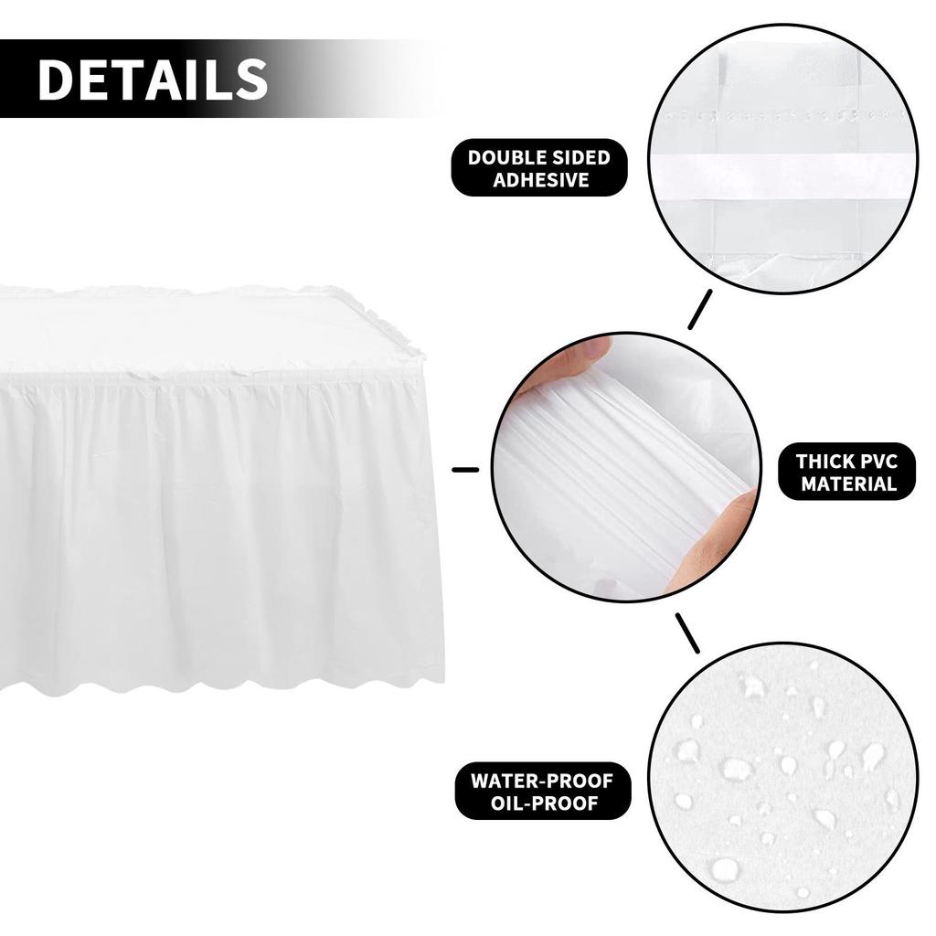Colorful Thickened Waterproof Disposable Table Skirt Set for Birthdays, Parties, and Weddings