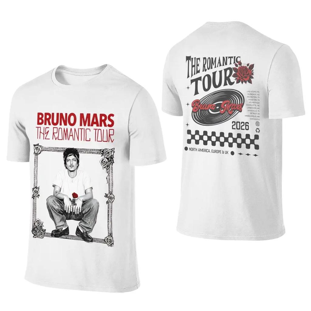 Herren Damen Bruno Mars The Romantic Tour 2026 Hemden Outfits Mode 100% Baumwolle T-Shirt Tee Kleidung Sommer Damen Herren Kleidung
