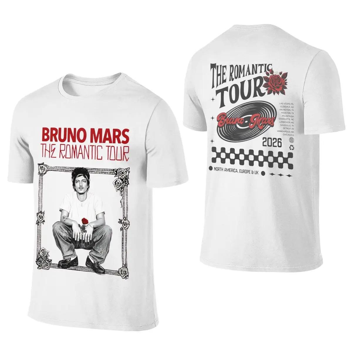 Fashion Hip Hop Clothes Heren Dames Bruno Mars The Romantic Tour 2026 Shirts Outfits Mode 100% Katoen T-shirt Tee Kleding Zomer Vrouwelijke Mannen Kleding S veelkleurig