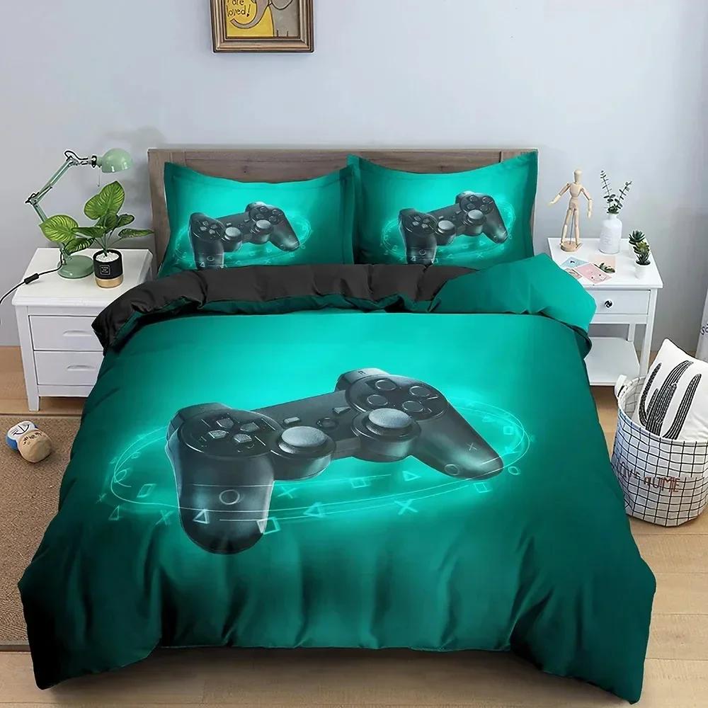 3D Gedrucktes Spiel Gamepad Bettwäscheset Jungen Mädchen Einzelgröße Queen-Size Bettbezug Kissenbezug Bett Kinder Erwachsene Mode Heimtextil