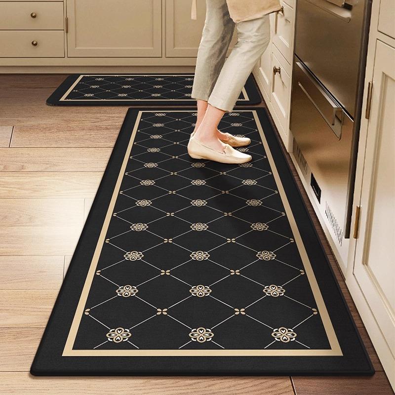 Non-slip Kitchen Mat for Floor Long Strip Runner Rugs Waterproof Anti-fouling Oil-proof Kitchen Carpet PVC Leather Washable Mats