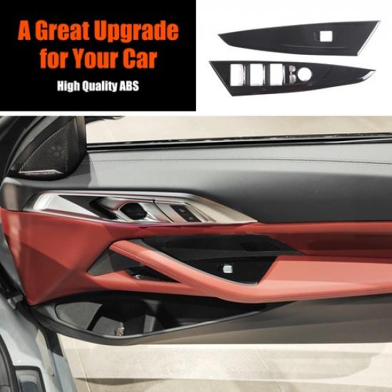 Glossy Black ABS Window Lift Switch Button Trim For BMW 4 Series Convertible 20+
