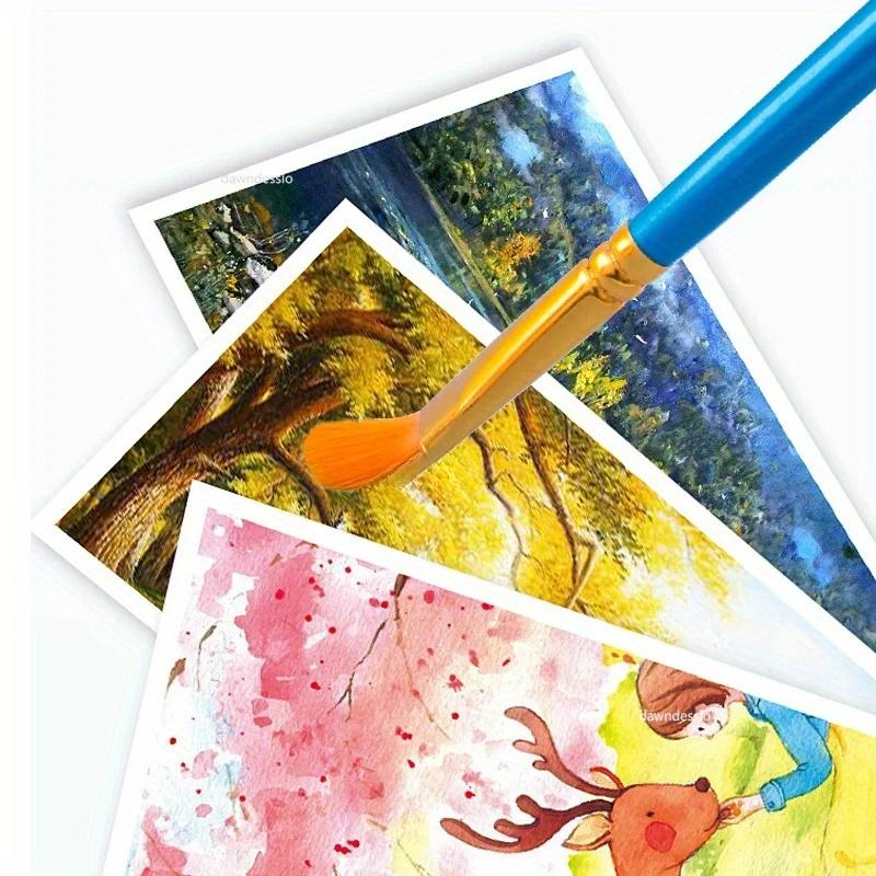 10 Pcs Art Brushes Supplies Stationery Artist Purple Nylon Paint Brush Professional Watercolor Acrylic Wooden Handle Painting