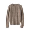 Women's 3D Crochet Thickened Wool Cardigan - Long Sleeve Knit Sweater for Autumn & Winter