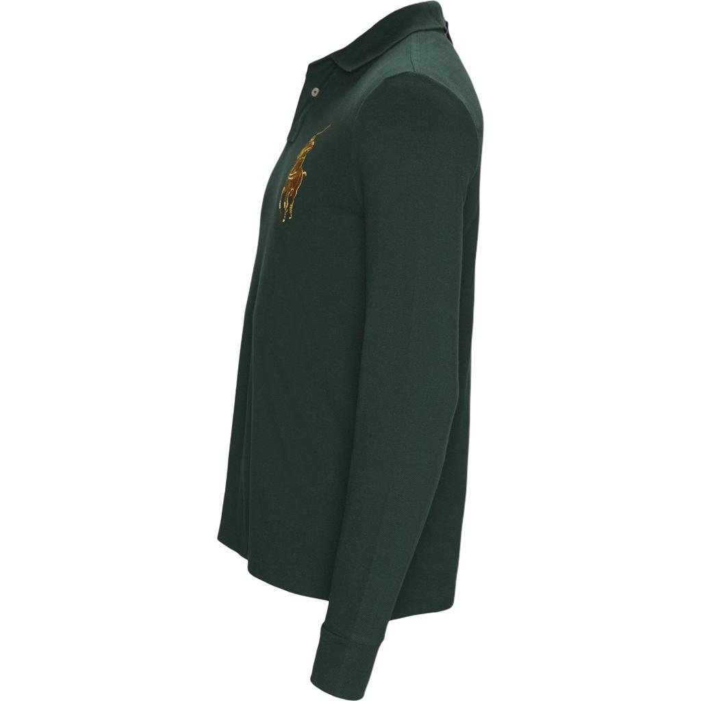 Polo Ralph Lauren Solid Color Embroidered Logo Long Sleeve Polo Shirt Men Tops Green MNPOKNI16810751-D08