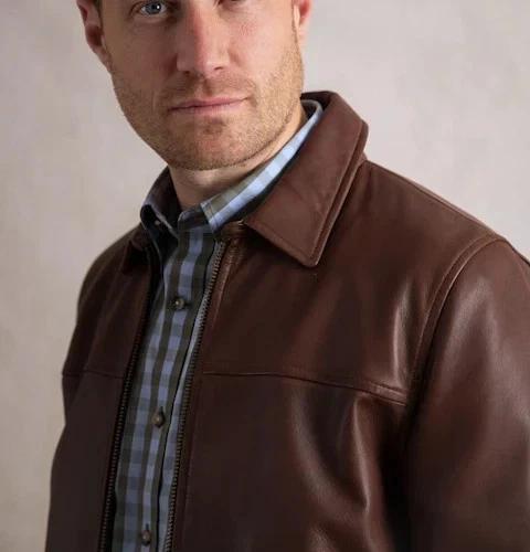 Formal Brown Leather Motorcycle Genuine Lambskin Biker Men's Stylish Handmade Jacket