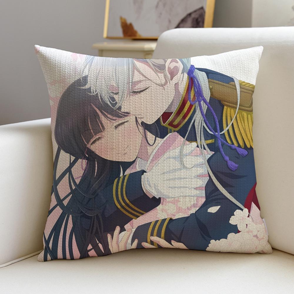 Sweet MMy Happy MarriageS Cushion Cover Breathable and skinfriendly linen pillowcase square removable and washable cushion