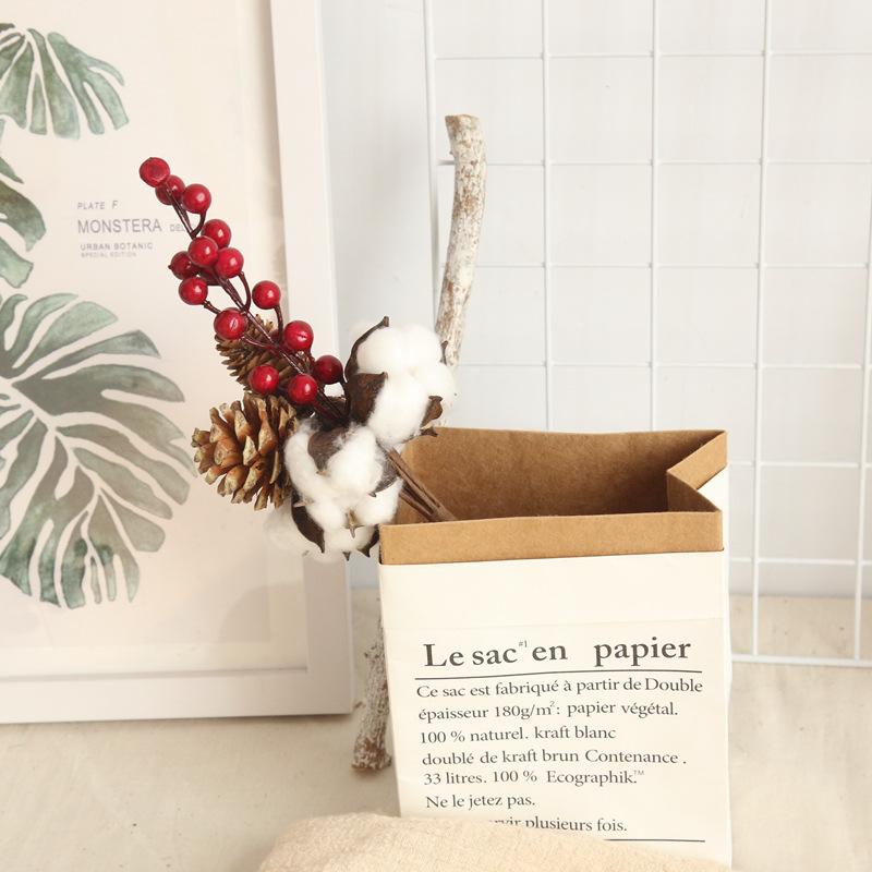Naturally Dried Cotton Farmhouse Artificial Flower Filler Floral Branch for Diy Wedding Party Decoration Fake Flowers