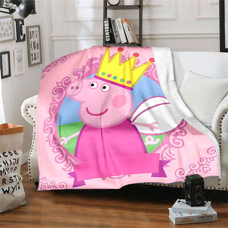 1pc Blanket Peppa Pig1 Print Design, Lightweight Blanket for Sofa, Bed- Soft &Warm, Gift for All Seasons like Christmas, Halloween