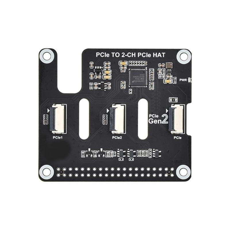 2-Kanal PCIe-Erweiterungskarte PCIe zu 2CH PCIe FFC HAT 16PIN Für RPi 5 Kompatibel und Entwickler und Bastler