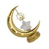 Battery Operated LED Hollowed Moon Star Night Lamp for Tabletop and Desk Eid Mubarak Ramadans Ambients Glowing Ornament