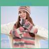Conjunto de Chapéu de Tricô de Lã com Luvas Touch Screen e Cachecol Para Aquecimento no Inverno ao Ar Livre
