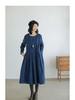 Autumn 2021 Japanese-Korean Corduroy Literary Dress - Women's Long-Sleeve Midi Skirt