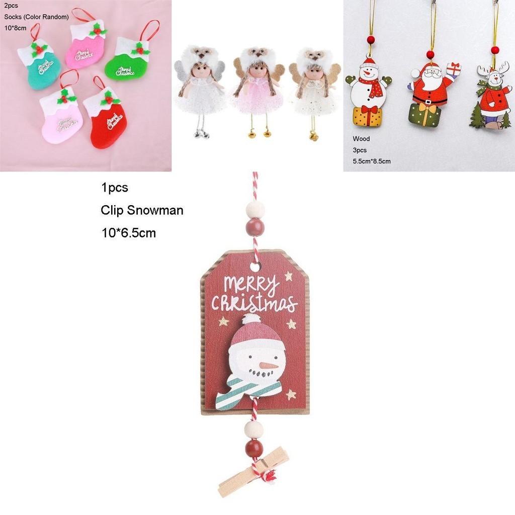 Colecție de Ornamente de Crăciun Frumos Lucrate Manual cu Designuri Unice din Feutru și Lemn pentru Decorarea Casei