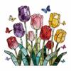 Self-adhesive Tulip Glass Stickers Waterproof Tulip Butterfly Wallpaper Tulip Window Decals  Window