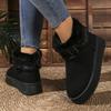 Fashion Metal Buckle Thicken Warm Fur Ankle Boots Women Winter Platform Short Plush Snow Boots Woman Comfortable Cotton Shoes