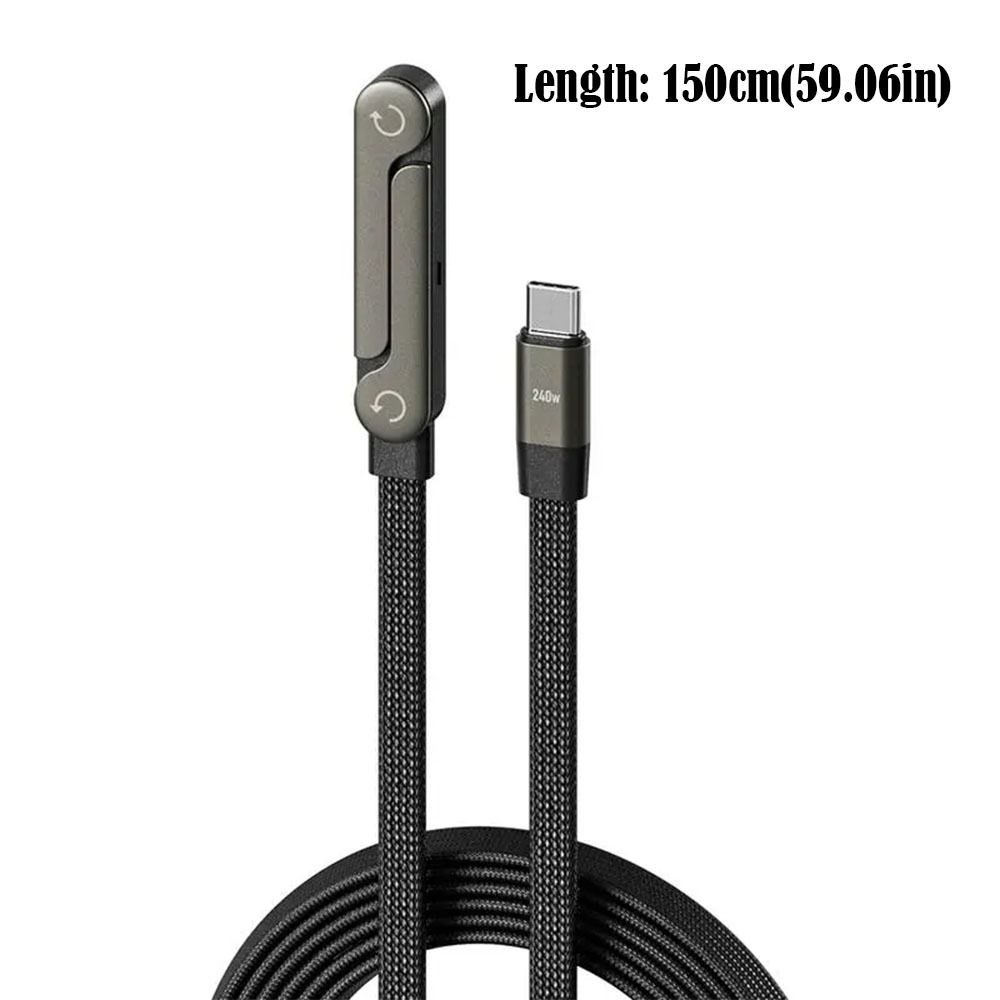 with Built-in Phone Stand Fast Charging Cord 240w Sideways Phone Charger  for Smartphones Tablets