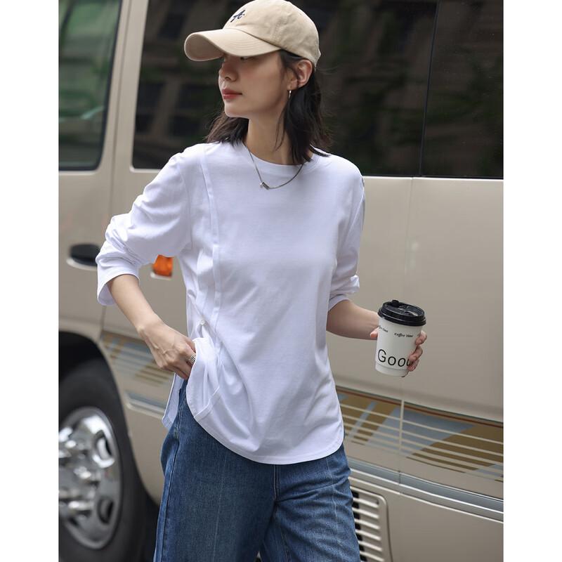Demana Women s Basic Long Sleeve Round Neck T-shirt S