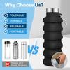 17oz Collapsible Water Bottle Silicone Leakproof Foldable Water Bottle Eco-Friendly Lightweight Sport Water Bottle Hiking