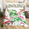 Koi Duvet Cover King Cherry Blossom Japanese Ukiyo-e Bedding Set Sakura Marine Animals Comforter Cover,Pink Romantic Quilt Cover