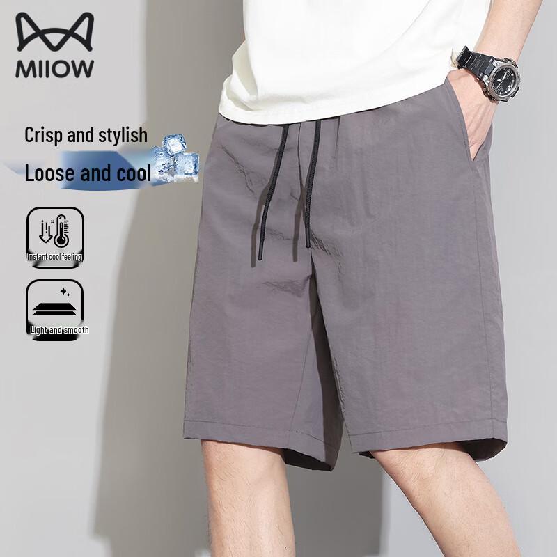 MiiOW Men s Ice-Feel Breathable Casual Shorts 4XL
