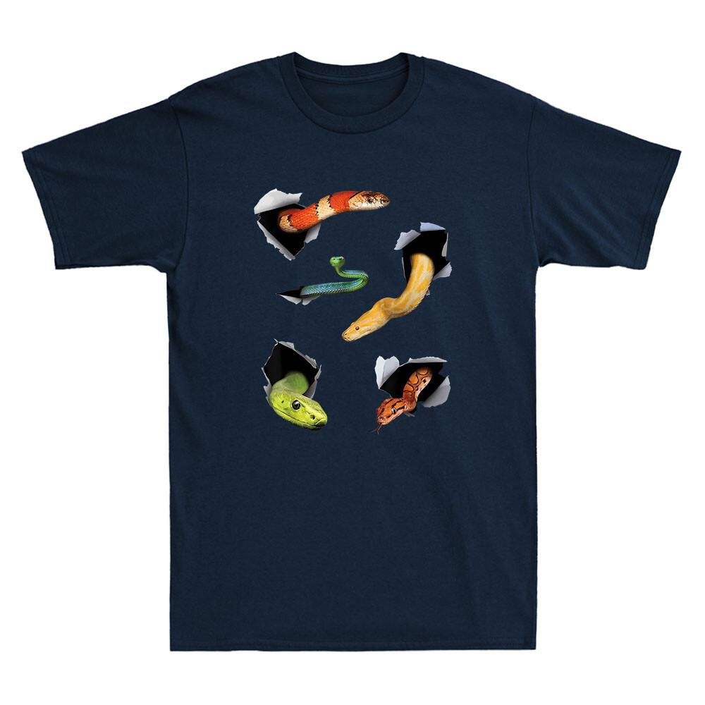 Different Types Of Snakes Funny Serpent Graphic Snakes Lover Gift Menn T-shirt M