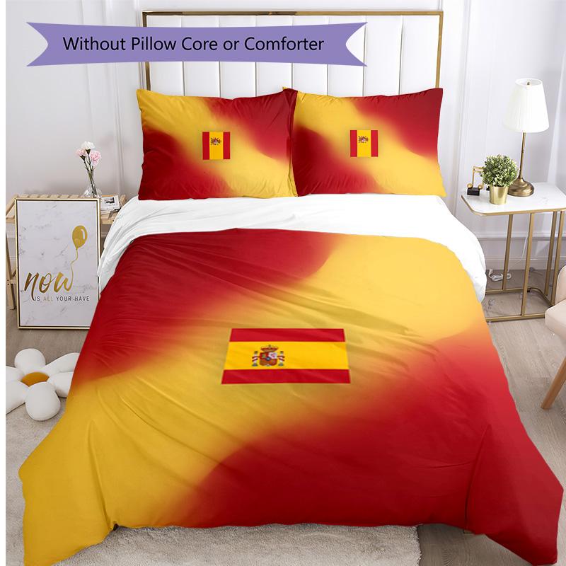 Set Lenzuola Stampate Caldo e Traspirante 3 Pezzi Spagna Calcio, Come Regalo per Inaugurazione Casa o Festa