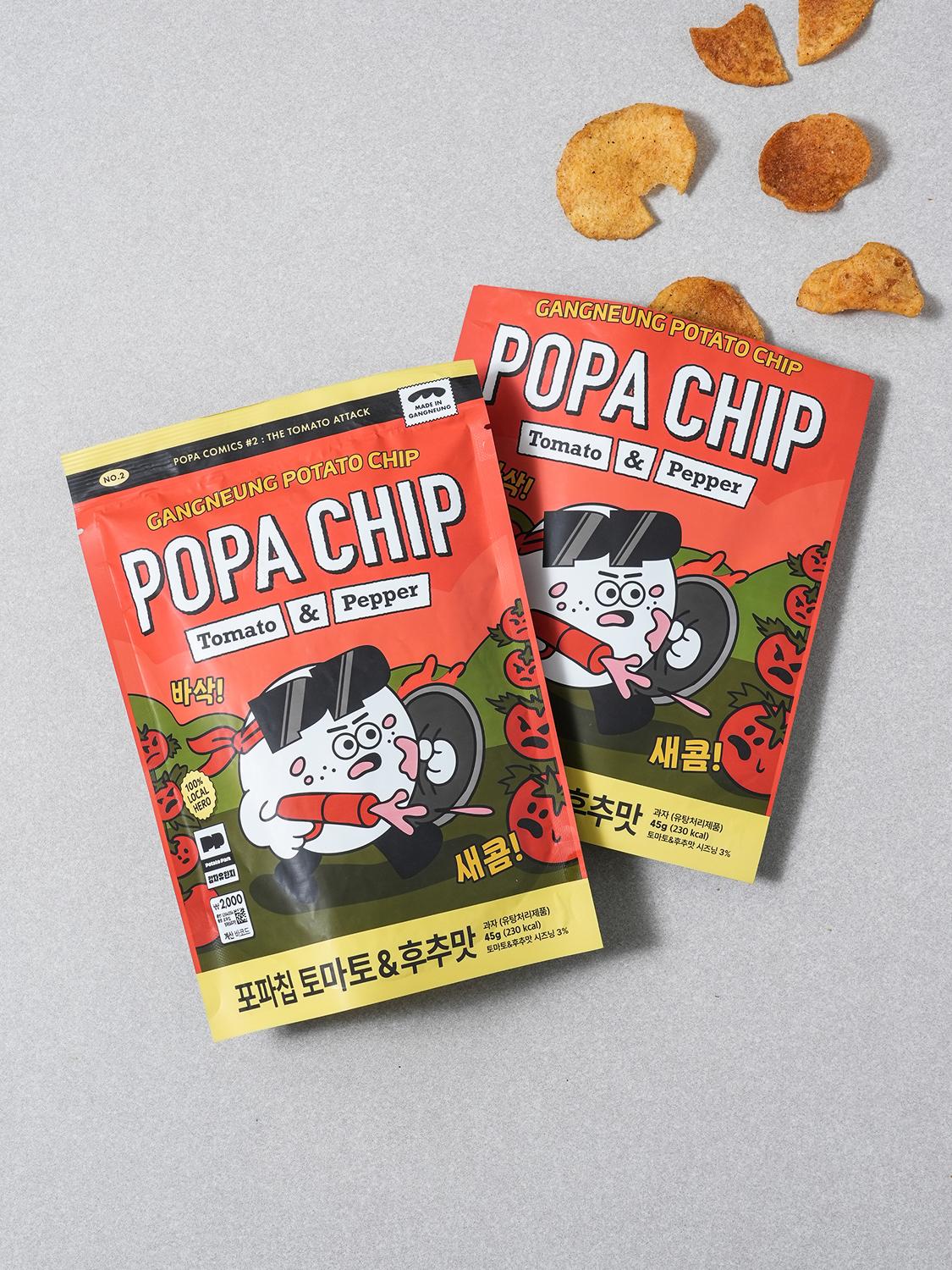 Popachip Tomato & Black Pepper Flavor Potato Chips Snack 1ea