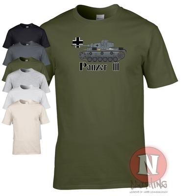 Char Panzer 3 WW2 Artillerie militaire allemande Armure T-shirt Monde de guerre Chars