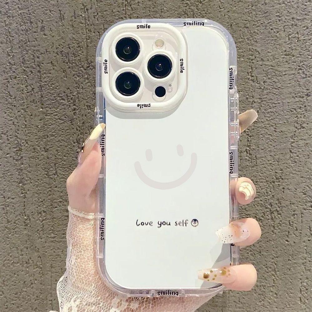 Simple smiley face for iPhone17ProMax mobile phone case 14 Apple 13 fine hole 12/15 premium 16 soft case