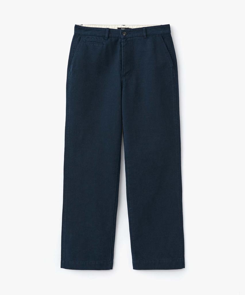 WMC Washed Heavy Cotton Officer Straight Pants_Navy