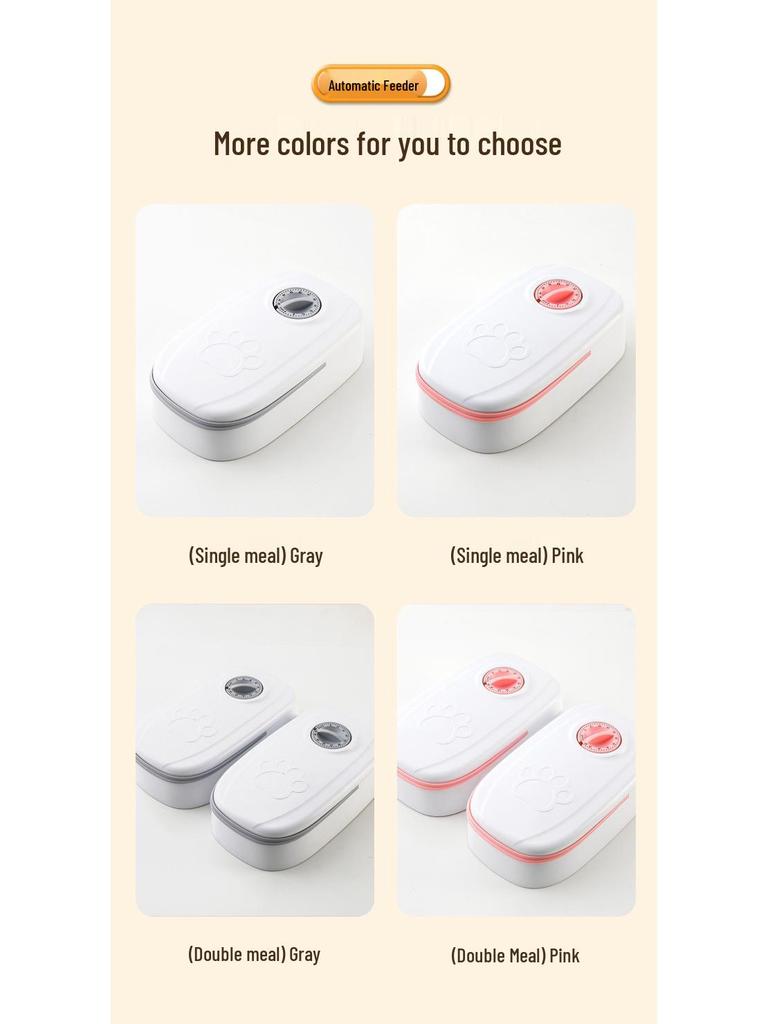 Automatic Double Bowl Pet Feeder for Dogs and Cats - Timed and Quantitative Feeding for Dry and Wet Food