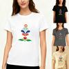 Bohemian Floral Heart Women's T-Shirt Ethnic Style Graphic Tee S-XXL Multi Color