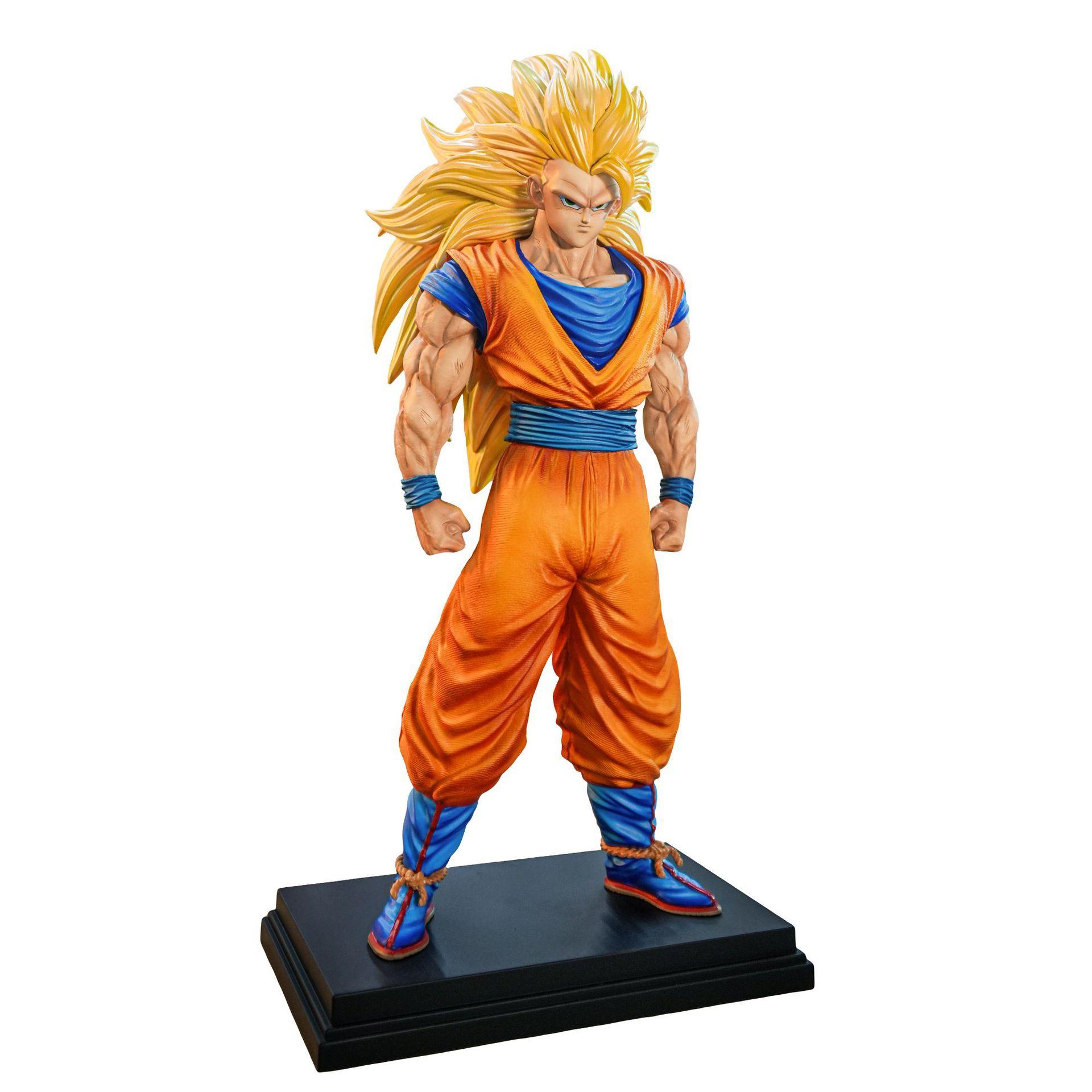 

In stock-34cm Dragon Ball Goku SSJ3 Statue,Super Saiyan 3 Anime Action Figure Model,JT Collection PVC Desktop toy Birthday Gift no box
