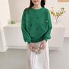 Women's Autumn/Winter Loose Knit Floral Embroidered Pullover Sweater - Korean Retro Style