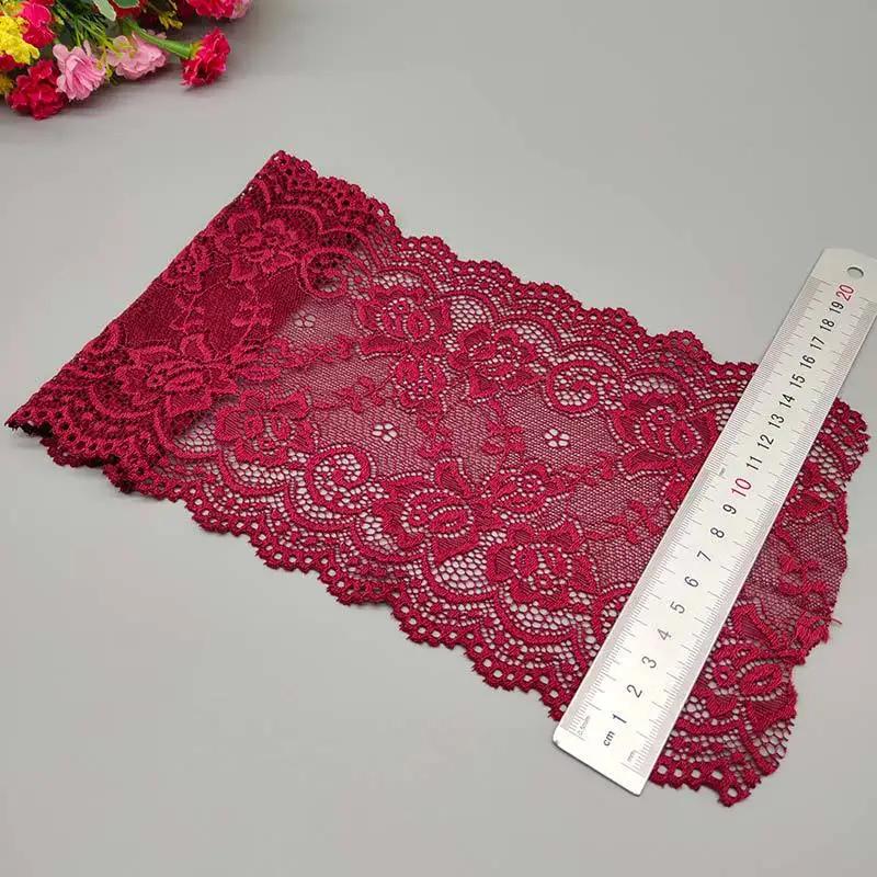 15CM Wide Elastic Lace Fabric 10Yard Flower Pattern Ribbon Lace Trim Ribbon Diy Craft Fabric Width African Fabrics Stretch