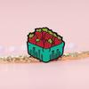 Fruit Strawberry Vibrant Basket Brooch Charming Alloy Pin Ideal For Collectibles And Decorations