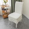 W/ Skirt Backrest Cover Elastic Jacquard Seat  Stool Cover Stretchy Dining Chair Cover  Kitchen