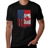 American Canadian Flag Tshirt Thanks Canada Usa Friendship Tshirt Plus Size Summer Short Sleeve Tshirt